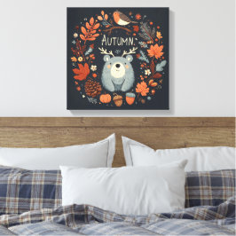 Lienzo Cute Boho Otoño Otoño Wreath Wall Decal