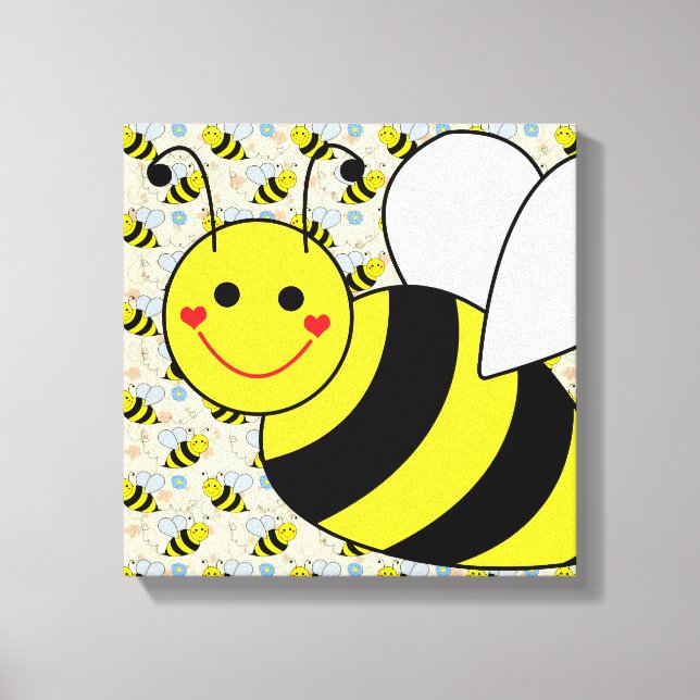 Lienzo Cute Bumble Bee (Anverso)