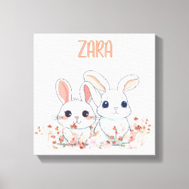 Lienzo Cute Bunny floral