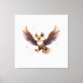 Lienzo Cute Cartoon Eagle Flying – Friendly Vector Art