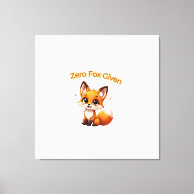 Lienzo Cute Cartoon Fox – Adorable Kawaii Style (Anverso)
