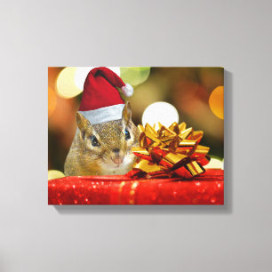 Lienzo Cute Chipmunk Merry Christmas