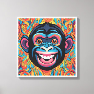 Lienzo Cute Crazy Funny Chimpanzee