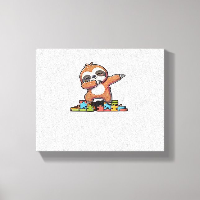 Lienzo Cute Dabbing Slots Autism Awareness Niños autistas (Anverso)