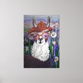 Lienzo Cute divertida Alpaca, mantiene tu Guay
