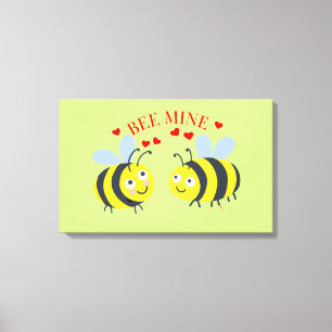 Lienzo Cute Flirt Bee Mine El día de San Valentín Gift 
