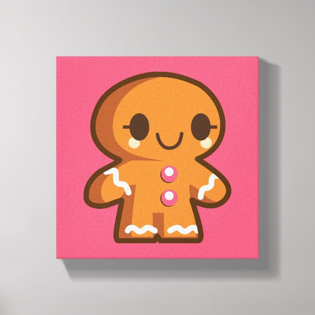 Lienzo Cute Gingberbread Man (Anverso)