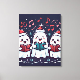 Lienzo Cute Halloween Ghost Carolers Canvas