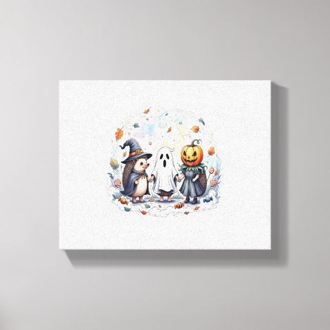 Lienzo Cute Halloween Hedgehogs Costume (Anverso)