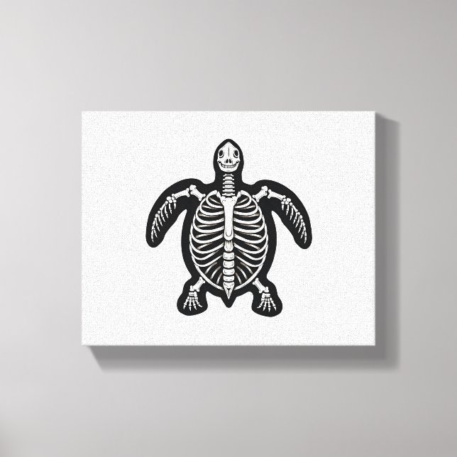 Lienzo Cute Halloween Turtle Skeleton Tortoise Fossiers A (Anverso)