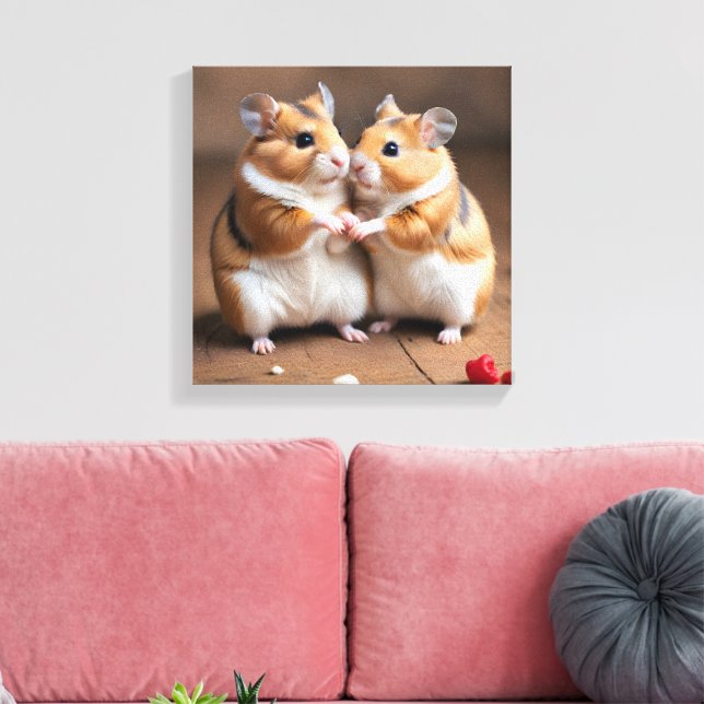 Lienzo Cute Hamster Couple Canvas Print (Insitu (Sala de estar))