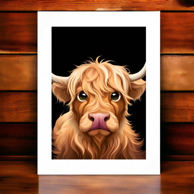 Lienzo Cute Highland Cow (Subido por el creador)