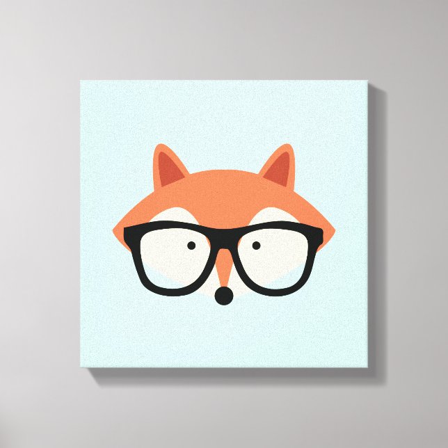 Lienzo Cute Hipster Red Fox (Anverso)
