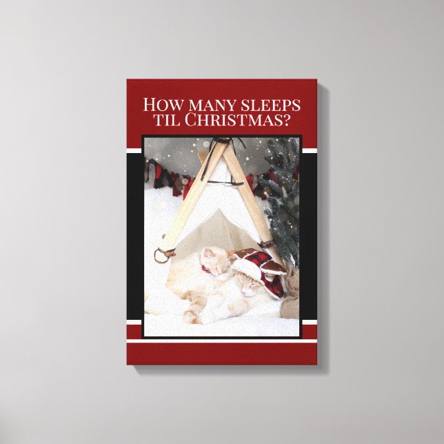 Lienzo Cute Kitties: cuántos duermes cuelgan a los Navida (Anverso)