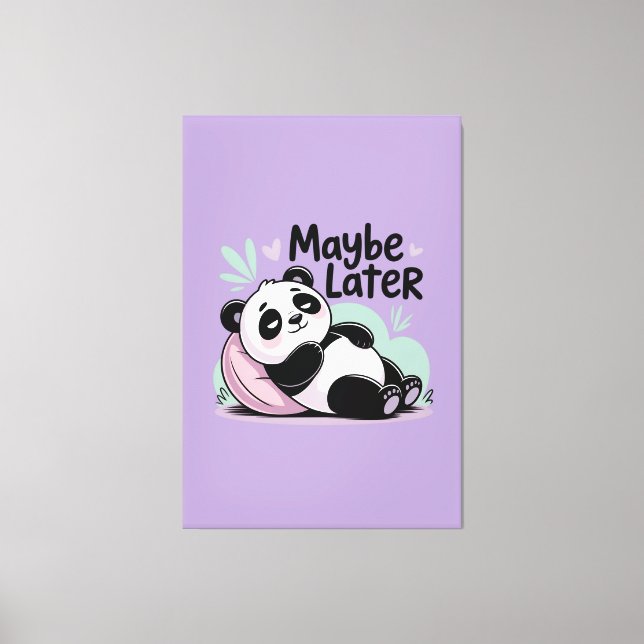 Lienzo Cute Lazy Panda – “Maybe Later” Relaxing Panda (Anverso)