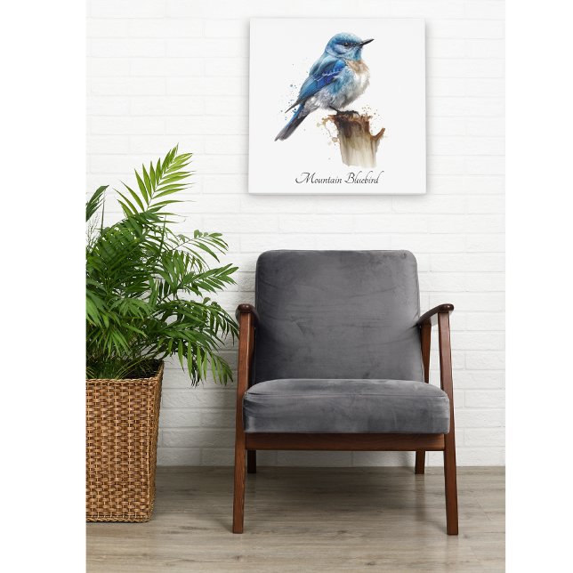 Lienzo Cute Little Mountain Bluebird Watercolor, personal (Subido por el creador)
