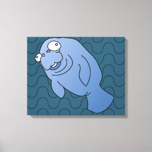 Lienzo Cute Manatee Hugger Personalizado Animal