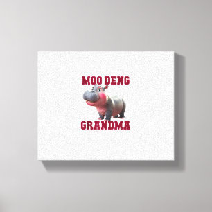 Lienzo Cute MOO DENG GRANDMA Bebé Hippo Granny TeachCu