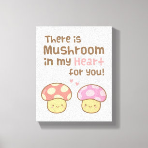 Lienzo Cute Mushroom en mi corazón para ti dulce amor