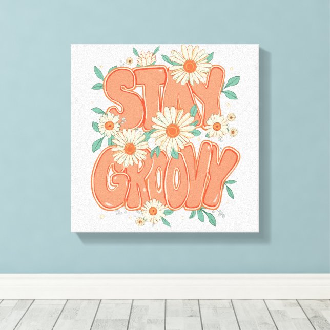 Lienzo Cute Orange Hippie Typography (Insitu (piso de madera))