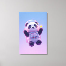 Lienzo Cute Panda Astronaut Kids Wall Art – Funny Space