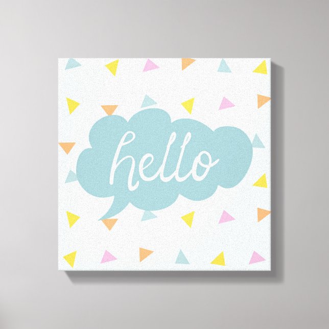 Lienzo Cute Pastel Hello (Anverso)