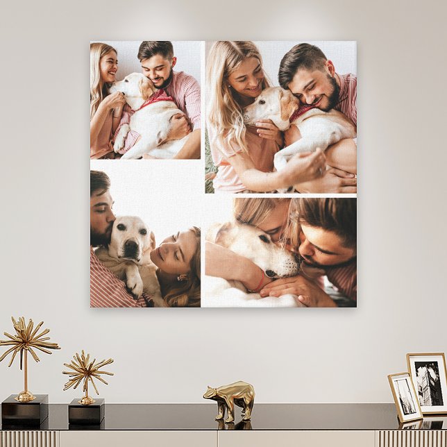 Lienzo Cute Pet Dog Family Photo Collage (Subido por el creador)
