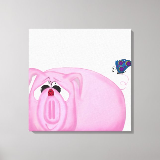 Lienzo Cute Piglet Chumley Y Hermosos Amigos (Anverso)
