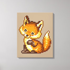 Lienzo Cute Pixel Art Fox
