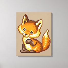 Lienzo Cute Pixel Art Fox