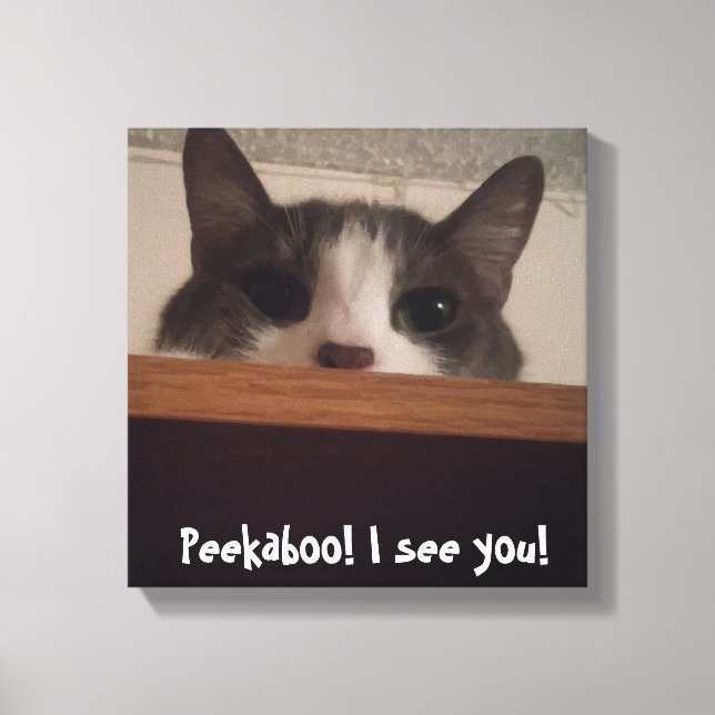 Lienzo Cute Playful Kitty Cat Picture Wraped Canvas (Anverso)