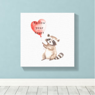 Lienzo Cute Raccoon Hearloon