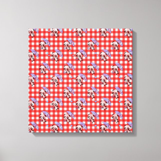 Lienzo Cute Red Gingham Check (Anverso)