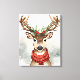 Lienzo Cute Reindeer Christmas Canvas Art For Holiday