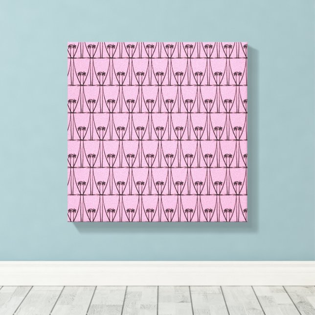 Lienzo Cute Silhouette Coconut Trees (Insitu (piso de madera))