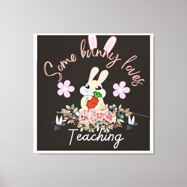 Lienzo Cute some bunny loves teaching mug (Anverso)