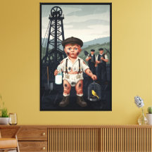 Cute Victorian Baby Coal Miner