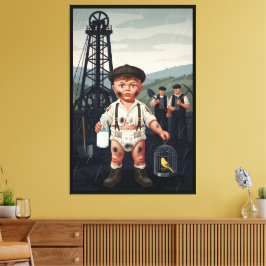 Lienzo Cute Victorian Baby Coal Miner