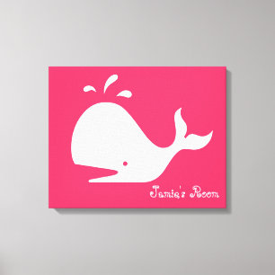 Lienzo Cute Whale Art: Personalizable Textos y color!
