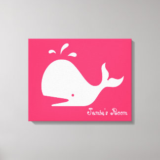 Lienzo Cute Whale Art: Personalizable Textos y color!