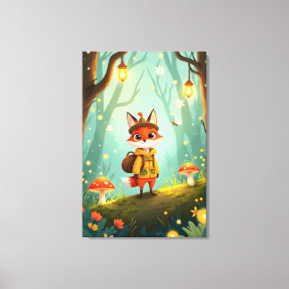 Lienzo Cute Whimsical Cartoon Fox