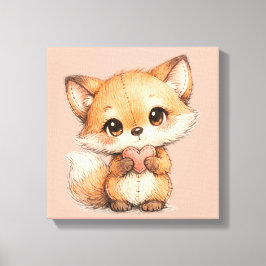Lienzo Cute Whimsical Watercolor Animal 