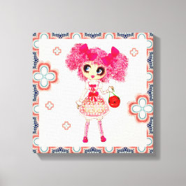 Lienzo CutePPretty Girly PinkyP Chica rosa de Kawaii por