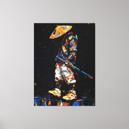 Lienzo Cyber Ninja Palette Knife Neon Orange Impasto
