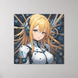 Lienzo Cybernetic Guardian: Corazón del futuro