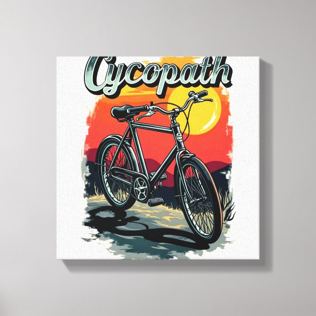 Lienzo Cycopath: diseño de bicicleta de puesta de sol (Anverso)