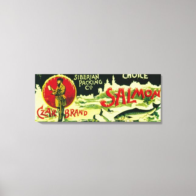 Lienzo Czar Salmon Can Label (Anverso)