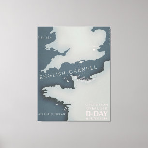 Lienzo D-Day Operación al mando del poster Militar.