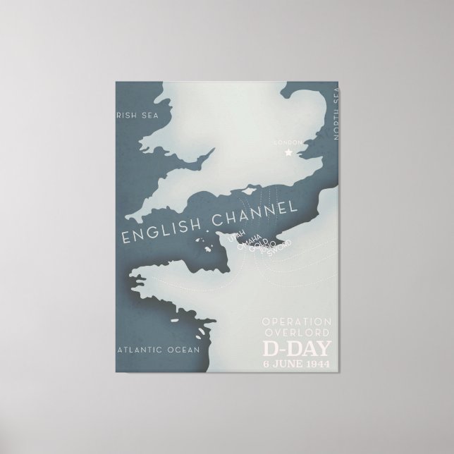 Lienzo D-Day Operación al mando del poster Militar. (Anverso)