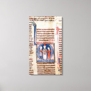 Lienzo 'D' inicial historiada que representa un matrimoni